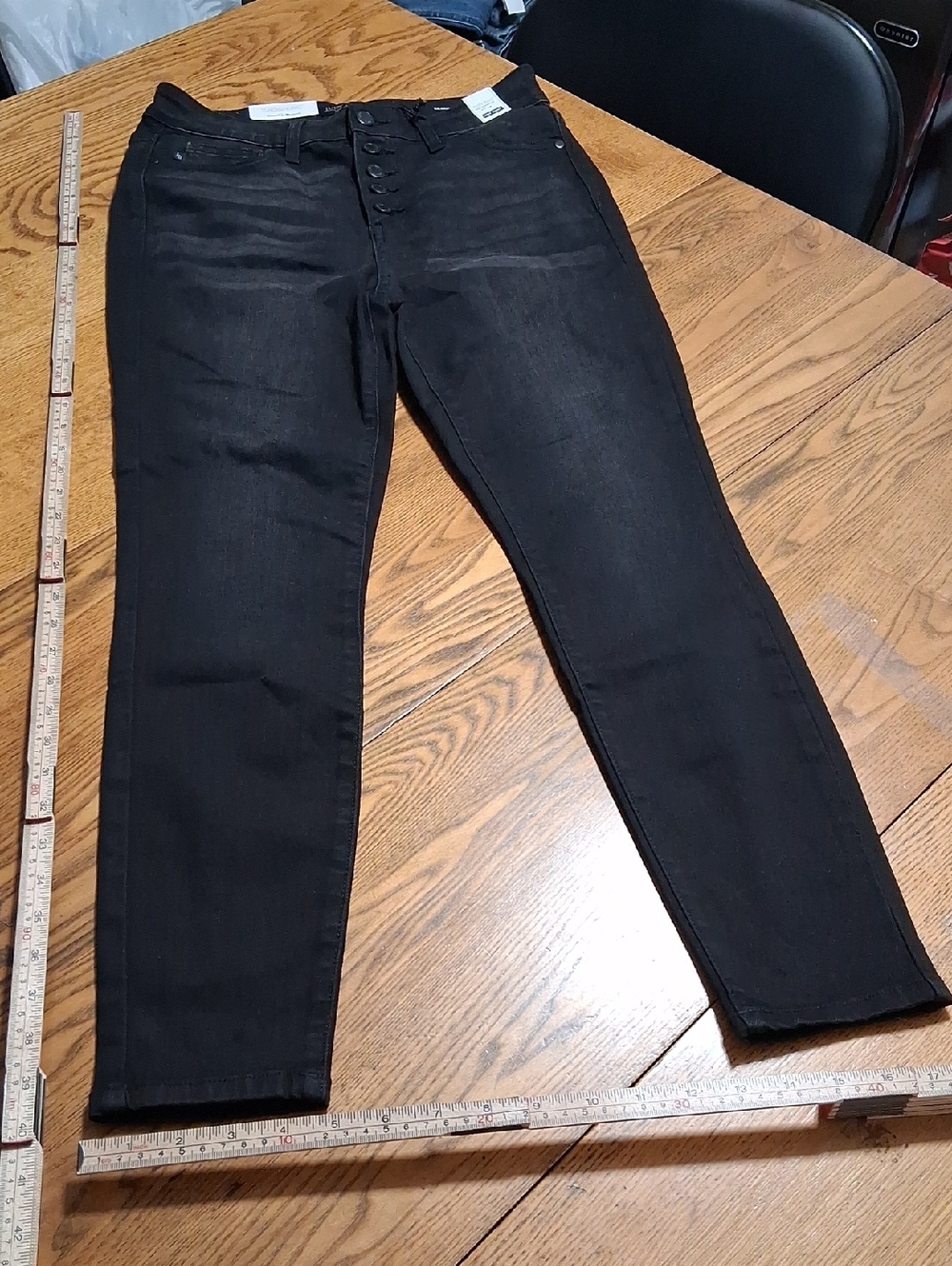 JUDY BLUE Jeans Womens NEW BLACK 7/28 Skinny Fit High Waisted Button Fly NEW